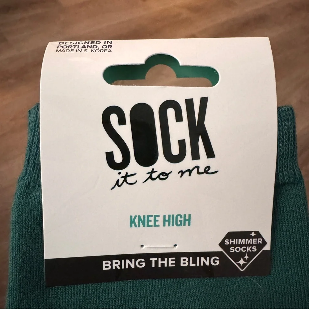 Sock it to me Knee High Christmas Socks NEW Shimmer Ornaments
